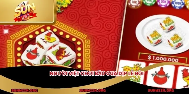 Người Việt chơi bầu cua dịp lễ hội